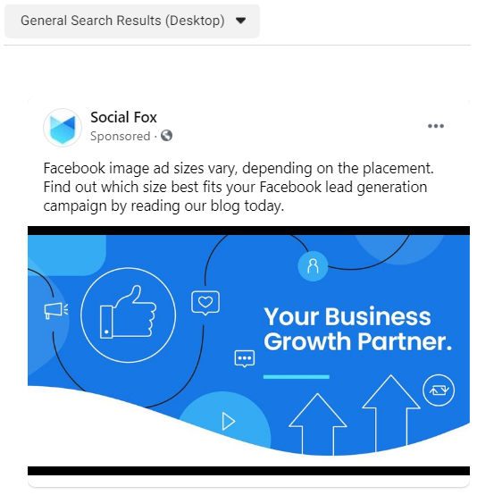 Facebook search result - social fox digital marketing agency in melbourne